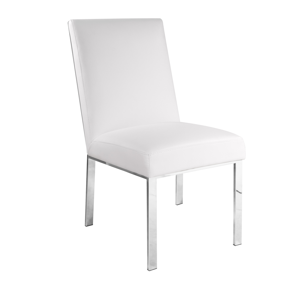 Wellington Dining Chair: White Leatherette